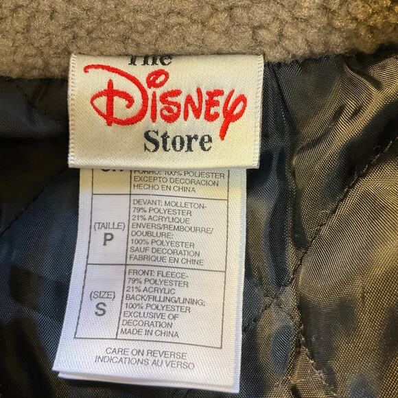 Disney Store Winnie the Pooh Embroidered Fleece Vest Womens Small Brown Sherpa - Picture 6 of 10